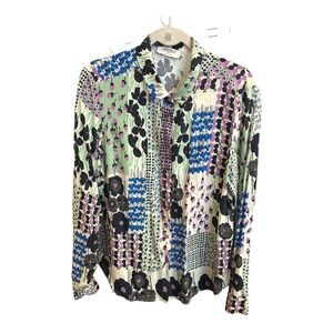 Camomilla Italia Cristie Floral Patchwork Button Front blouse sz 48 US 12 LG